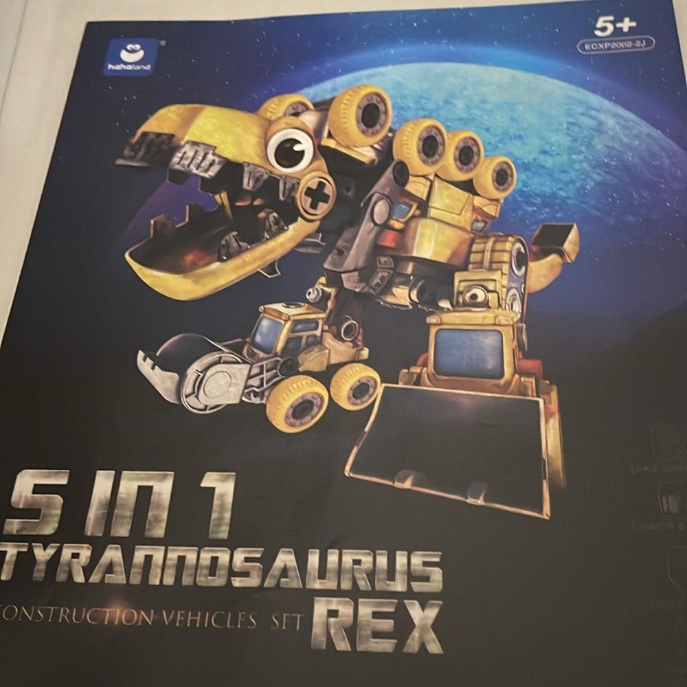 5 in 1 Tyrannosaurus Rex Construction Vehicles Set by Hahaland